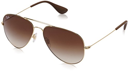 Preisvergleich Produktbild RAYBAN Unisex-Erwachsene Sonnenbrille RB3558, Gold (Gold / Browngradientdarkbrown), 58