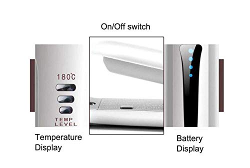 Wireless Hair Straightener  Straight Roll In One  Tourmaline Ceramic Coating  Portable Carrying  LED Temperature Control Display