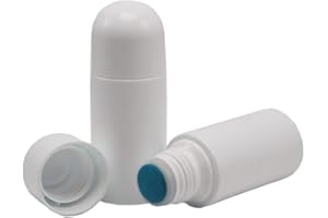 FSSTUD 4 bottiglie di liquido in plastica da 50 ml, bottiglia vuota con testa di spugna applicatore, ricaricabile, deodorante per linimenti, flaconi da viaggio per cosmetici e lozioni