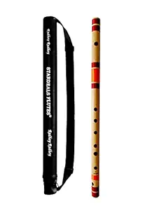 STARDEALS Professional Flutes A Natural Base Right Hand Bamboo Flute Bansuri Size 22.5 Inch With Free Carry Bag (Natural Brown)