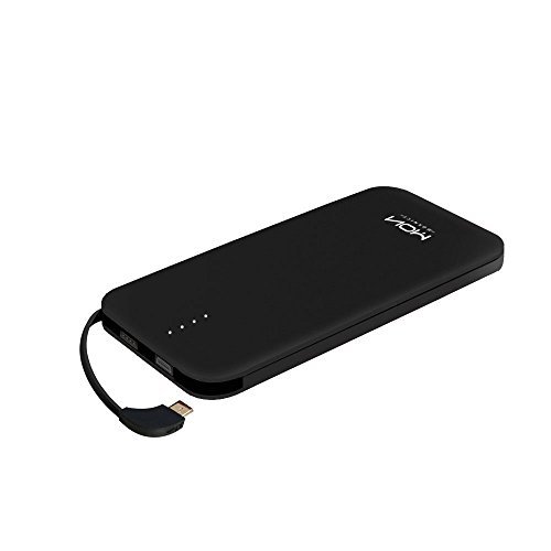 Moxnice Batterie Externe 10000mAh Power Bank Petit Chargeur Portable Rapide et Portable de Batterie avec Micro USB C  ble Int  gr   pour iPhone Android Samsung Galaxie Huawei iPad Tablette  noir 