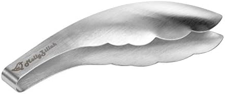 MollyZillah Stainless Steel Salad Tongs,A Small/Mini Metal Tongs for Cooking, A Good Tools and Utensils for Serving Food Like Salad/Ice/BBQ/Chicken Feet/Noodles, Good Grips, Frying/Grilling Servers