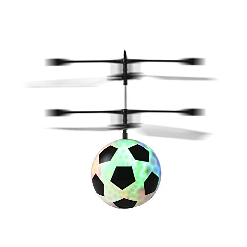 ICOCO Flying RC Ball, RC infrared Induction Football Flying Flash Disco Magic Shinning LED Football Stage Lamp Helicopter for Kids, Teenagers Colorful Flyings Kid's Toy Gifts (Football)