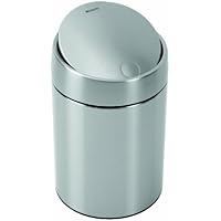 Brabantia Slide Bin - Cubo de basura, 5 litros, tapa deslizante, cubo interior de plástico extraíble, acero mate anti-huellas