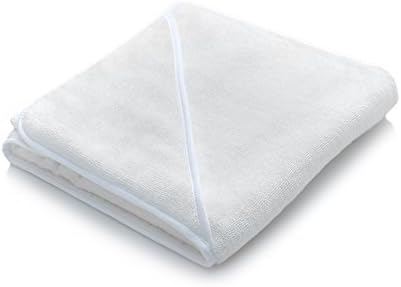 1 x Luxury Bamboo LARGE Hooded Baby Towel (90cm x 90cm) Naturally Hypoallergenic - 600gsm - Assorted Colours (Natural White)