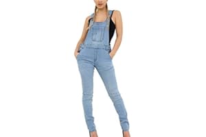 ZEE FASHION Z79 Celeb Look Women Ladies Denim Jean Full Length Pinafore Overall Jumpsuit Dungaree in Plus Size Light Blue