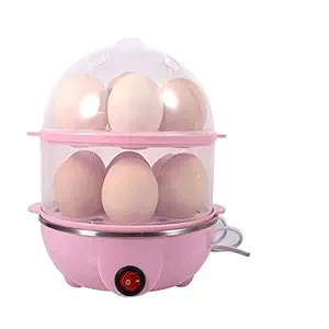 SHREESAMP Double Layer Egg Boiler 14 Electric Cooker/Poacher Steamer for Home Food Boiling Cooker with Measuring Cup Automatic Shut Off Noise-Free Breakfast Lunch Dinner Hard Boiled, or Omelets