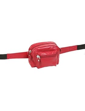 Gürteltasche LEAS in Echt-Leder, rot - LEAS Travel-Line