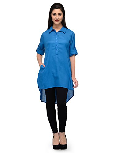Patrorna Blended Women's Classic Collar High Low Maternity Tunic Tops (MT6A021)