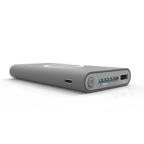 ULTRICS® Smart Powerbank mit Wireless-Ladegerät, 8000mAh Li-Polymer-Akku Qi Wireless-Ladekabel Tragbar Ultra-schlanke Handy externe Ladegerät für iPhone iPad Samsung Galaxy Nexus HTC Nokia Kamera und andere USB-Geräte - 2