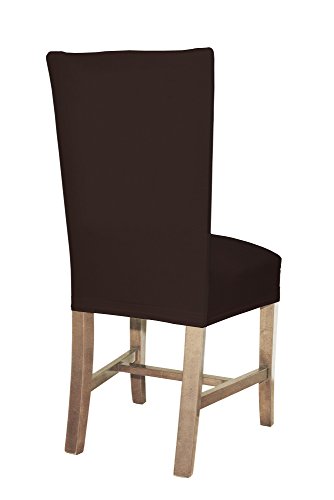 Stuhlhussen braun von Bellboni, 6er Pack, hochwertige Stuhlbezüge, Stuhlüberzüge, passend für viele Stuhlgrößen elastisch, bi-elastich - 5