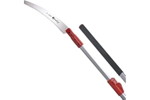 KAMIKAZE PERFORMANCE IN YOUR HANDS KAMIKAZE Serrucho Telescópico 330-H de 3 m para Podar en Altura. Diseño Ultra Ligero. Sierra Extensible Manual con Mango Ergonómico. Pértiga Telescópica de Aluminio reforzado.Funda incluida.