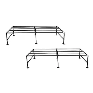 GIG Handicrafts Modern Iron Stand (Pack of 2) for Multiple Pots and Plant Holders for Blacony Living Room Outdoo Indoor (46 cm x 21 cm x 21 cm, Black)