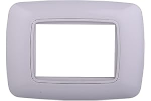 ZOREI Placca Compatibile Con Bticino Living, Placche Plastica Bombata, 1 Pezzo (3 Posti/Moduli,Bianco Completo)