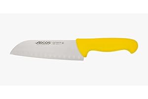 Arcos Serie 2900 - Coltello Santoku Coltello Giapponese Coltelli asiatici - Lama Acciaio Inossidabile Nitrum 180 mm - Manico Polipropilene Colore Giallo