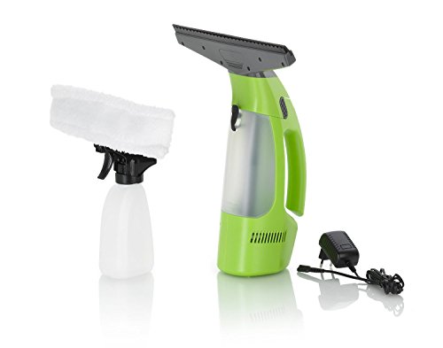 Comag elektrischer Fenstersauger Fensterreiniger inkl. waschbarem Microfaser-Wischbezug + Wischer + Sprühflasche (12W, 3,7V, 1300mAh) grün - 2