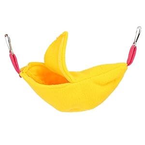 vanpower Hamaca para Colgar, Cama de Invierno con Forma de plátano de Felpa, casita para Dormir, Nido de pájaros para Mascotas, Rojo, 20×6.5cm/7.87×2.56
