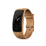 CCYOO Smart Armband Smart Uhren Blutdruck Pulsmesser Fitness Tracker Armband Android Ios,Brown