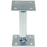Stützenfuß Pfostenträger 100x100 mm verstellbar - Rechts-Linksgewinde mit Platte