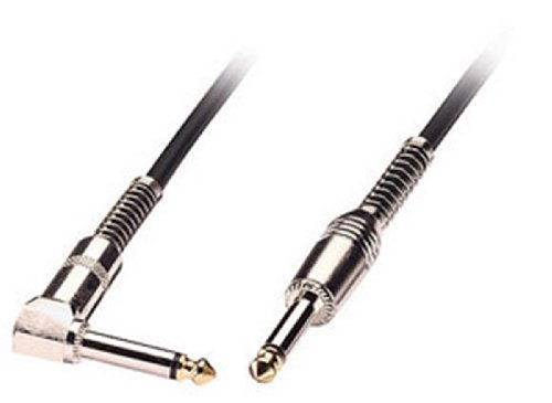 Preisvergleich Produktbild Lindy 6033 - Instrumentenkabel - Gitarrenkabel - 6,3mm Klinkenstecker - einseitig gewinkelt – schwarz - 3m