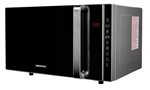 MEDION MD 17495 3-in-1 Mikrowelle, mit Grill und Heißluft Funktion, 800 Watt Mikrowellenleistung, 1200 Watt Obergrillleistung, 23 Liter, silber - 3