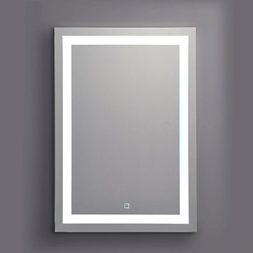 KROLLMANN Wandspiegel für Badezimmer mit integrierter LED Beleuchtung / Badspiegel mit Touch Sensor, 50x70cm, Satinierte Lichtflächen - 3