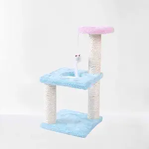 Bark n Bites Pet Cat Indoor Climber Tree for Exercise Scratching (Blue)