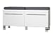 Produktbild trendteam Garderobe Schuhschrank Sitzbank Derby, 100 x 46 x 35 cm in Weiß Hochglanz  mit viel Stauraum und zwei Einlegeböden ohne Sitzkissen