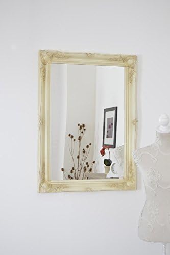 Mirror Ivory Large Shabby Chic Antique Style 26" X 36" Overall Size (65cm X 90cm)