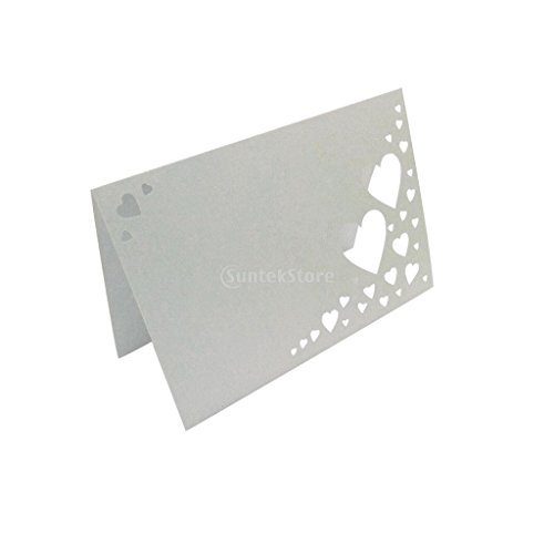 Preisvergleich Produktbild 50 Herz Aushöhlen Name Platzkarten Hochzeit Gast Tischkarten Weiß