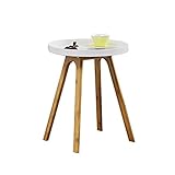 ★ Diseño: el diseño de la llanta evita que los artículos caigan accidentalmente, colocando tazas de té, plantas verdes, etc. Patas de bambú en forma de V, inclinadas y escalonadas.