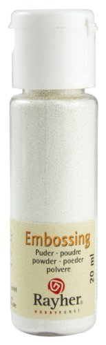 RAYHER 28000102, Embossing-Puder, 20 ml Flasche, deckend, weiß