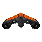 sous-Marin Scooter Électrique Double Hélice Facile À Transporter Go Pro/LED Compatible Cadre Léger Convient pour Le Parc Aquatique Snorkeling Équipement De Plongée Marine,Orange