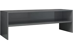 vidaXL Mobile TV con Vano a Giorno Stile Classico Pratico Credenza Armadietto Basso Multimediale Grigio Lucido 120x40x40 cm in Truciolato