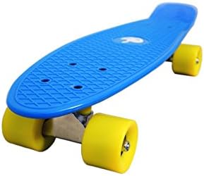 Mad Boards Retro Cruiser Skateboard Complete 22 inch Bendable Board, ABEC-7, for Kids,Youths, Beginners and Advanced Riders, Blue Ciel