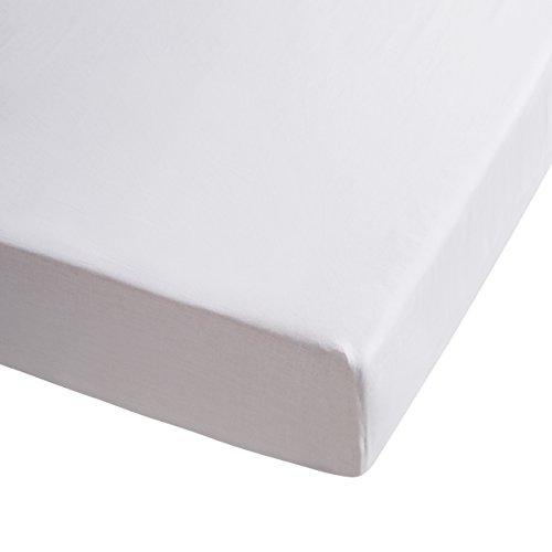 Sancarlos - Sábana bajera , 100% Algodón percal, Color blanco, Cama de 80