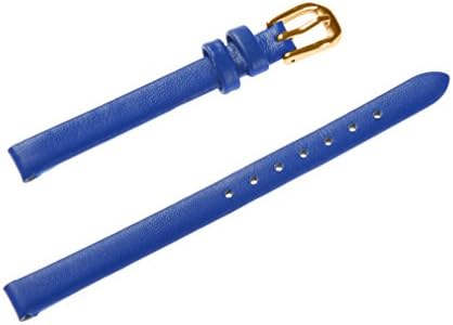 UyoungWomen's Leather 8mm Blue Watch Strap with Rose Golden Clasp