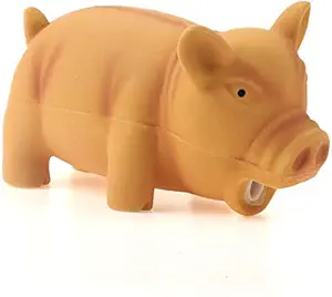 Aquamarine Dog Squeaky Pig Shape Toy Pet Dog Puppy Chew Bite Latex Teeth Cleaning Play Toy Gift 1 ( Color May Vary )