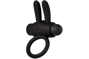 Diversual Rhingo, Anillo Vibrador Hombre, 5 Intensidades, 5 Modos de Vibración, Silicona, Ultra Suave, Elástico, Flexible (Negro)