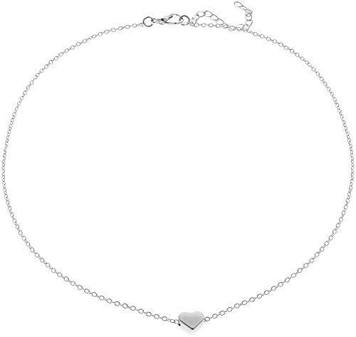 Selldorado® - Collar para Mujer en Forma de corazón con Bolsa de joyería, Collar para Mujer con corazón, Gargantilla, Regalo para Mujer, día de San Valentín, Longitud de la Cadena 43 cm