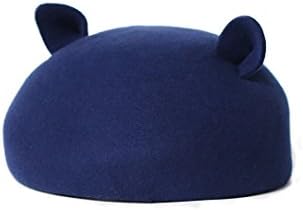 Vaevanhome Winter Hat Female Tide Cute Cat Ears Hat Hat Meow Star Ram Spear Hat Female, Adjustable, Hidden Blue