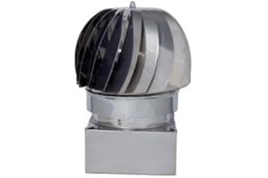 SAN MARCO Comignolo Antivento A Base Quadrata In Acciaio Inox Terminale per stufe caldaie e camini per lo scarico dei fumi (35x35 cm)