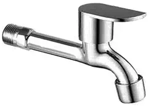 DRIZZLE Brass Bathroom Tap, Silver, Chrome finish