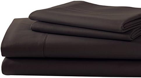 Pacific Coast Textiles T600 Superior Combed Rich Solid Sheet Set, Cotton Blend, Mocha, King Size, Set of 4