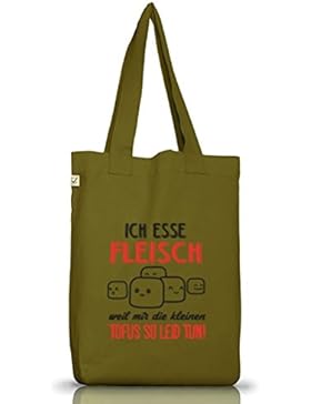 Shirtstreet24, Kleine Tofus, Jutebeutel Stoff Tasche Earth Positive (ONE SIZE), Größe: onesize,Leaf Green
