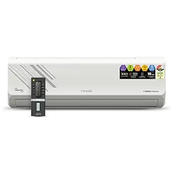 Croma 1.5 Ton 3 Star 5in1 Smart Convertible Inverter Split AC with Free Standard Installation (Copper, 5 in 1 Smart Convertible, Nano Shield Coating, Golden Fins ,4 Way Auto Swing, Dust filter with virus protection*, PM 2.5 Filter with activated carbon, Cools at 54?C, Stabilizer Free operation*, R-32 Green Refrigerant, 10 Years Compressor Warranty, 2022 Model, CRLA018IND255302, White)