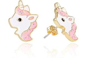 VU100 Orecchini di alta gioielleria Unicorno per ragazze, regalo di Natale con scatola regalo