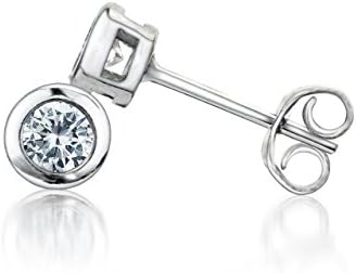 Silver Stud Earring Handset with 3mm Cubic Zirconia Stone (with strong backs)