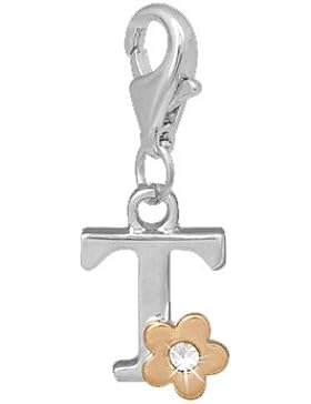 Charm Anhänger Alphabet Buchstabe mit Glitzerstein T