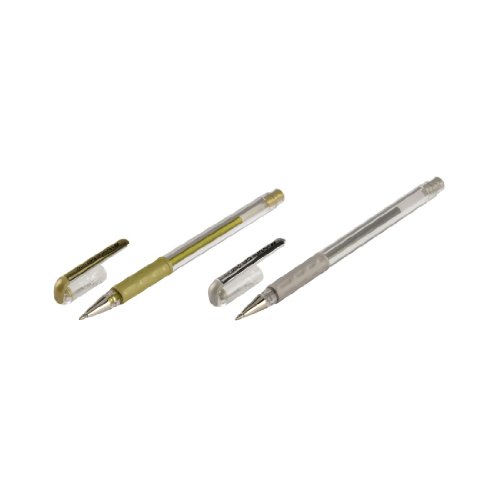 Hama Gelstifte 2er-Set (Metallic Stifte, Hybrid Gel Grip, wasserfest) Kreativstifte gold und silber
